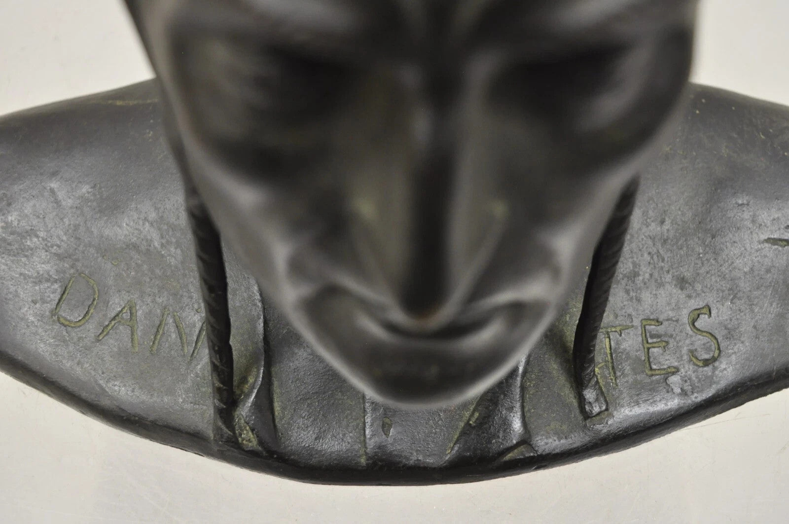 Antique Cast Bronze 9" Dante Dantes Alighieri Bust Sculpture Statue