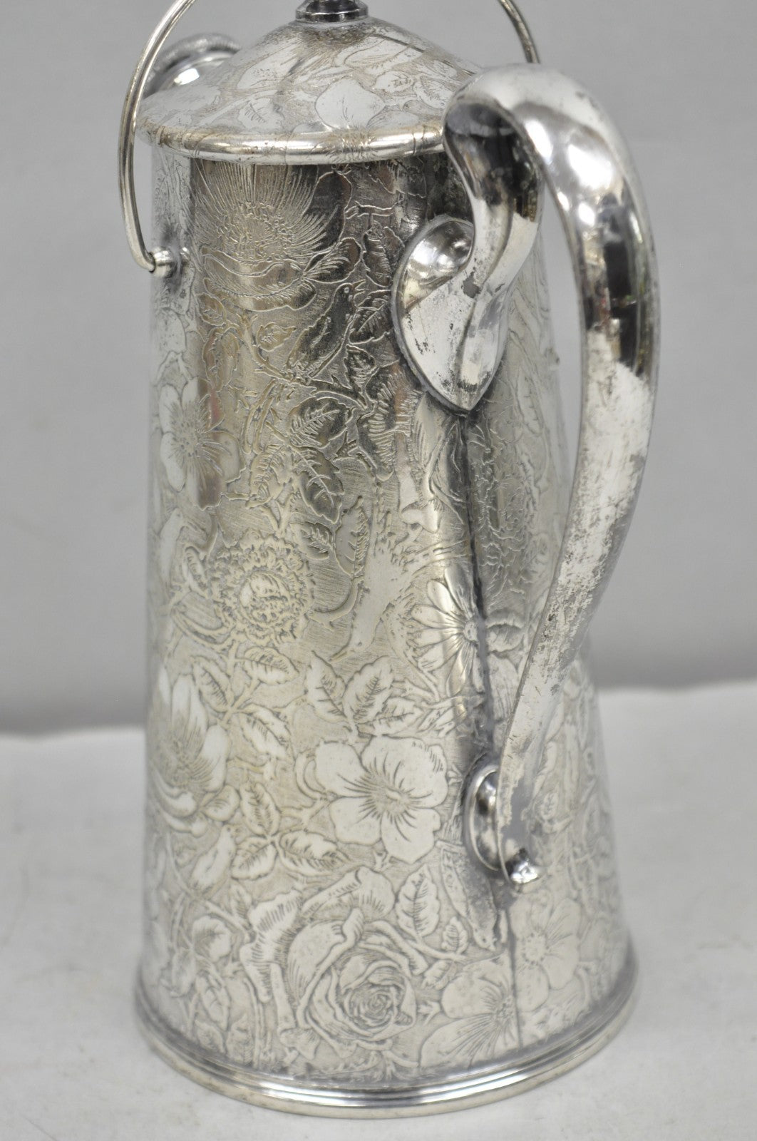 Antique Silver Plated Martini Shaker Pitcher "Tapestry" by Weidlich Brothers