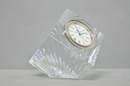 Vintage Waterford Crystal Glass Diamond Shaped Meridian Small Desk Clock