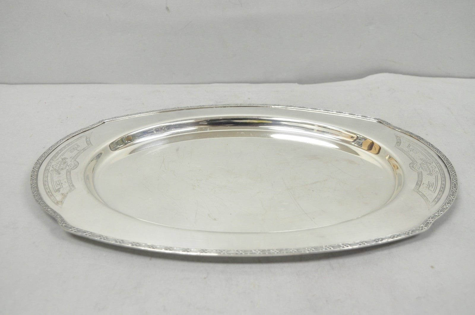 Vintage Victorian Benedict Hammer Craft 302 Silver Plated Harvest Serving Tray