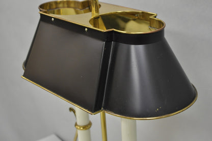 Vintage French Empire Brass Candlestick Tole Metal Bouillotte Desk Table Lamp