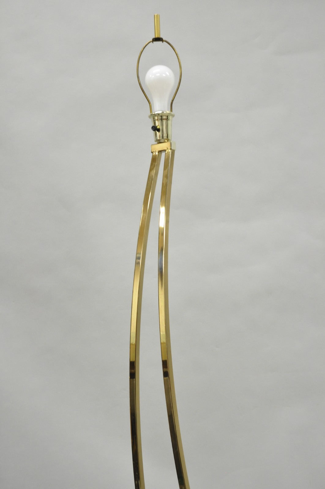 Vintage Mid Century Modern Sculptural Brass Plated Metal Floor Lamp by Clover