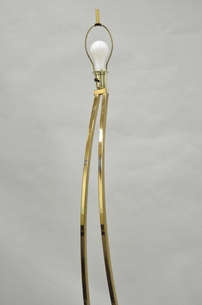 Vintage Mid Century Modern Sculptural Brass Plated Metal Floor Lamp by Clover