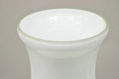 Modern Large White Cased Blown Glass 30" Urn Form Floor Flower Vase Vessel