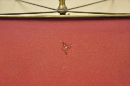 Antique English Victorian Cast Iron Paw Foot Walnut & Brass Lectern Table w Lamp