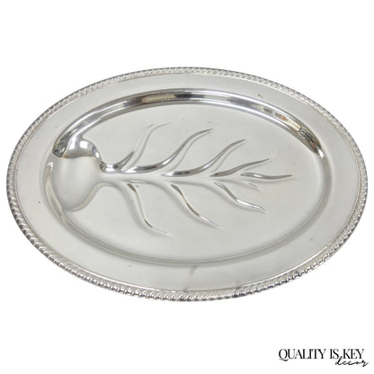 Vintage W.M. Rogers 810 Regency Silver Plated Oval Meat Cutlery Serving Platter
