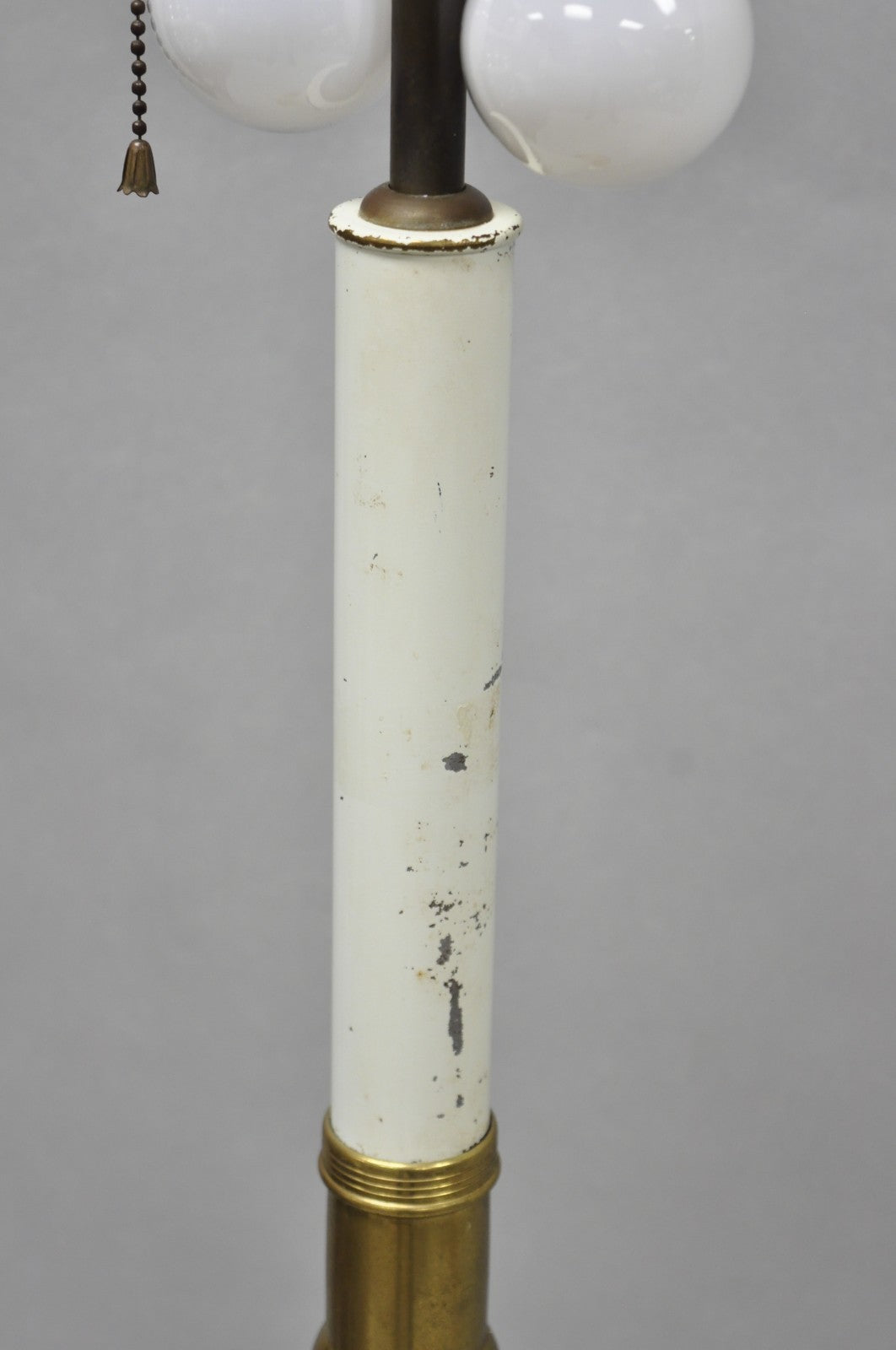 Vintage English Brass Spiral Barley Twist Candlestick Pole Floor Lamp