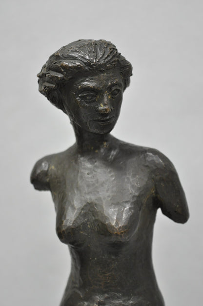 Vintage Mid Century Modern Bronze Nude Woman Sculpture Figure Signed "A RISI"
