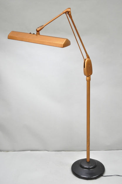 Vintage Dazor Industrial Modern Floating Tall Adjustable Metal Task Floor Lamp