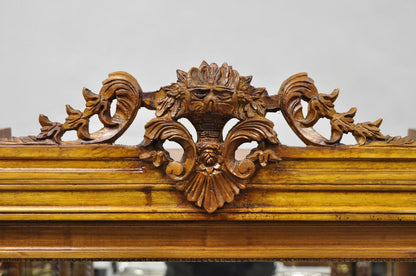 Vintage French Baroque Style Carved Wood & Glass Curio China Display Cabinet