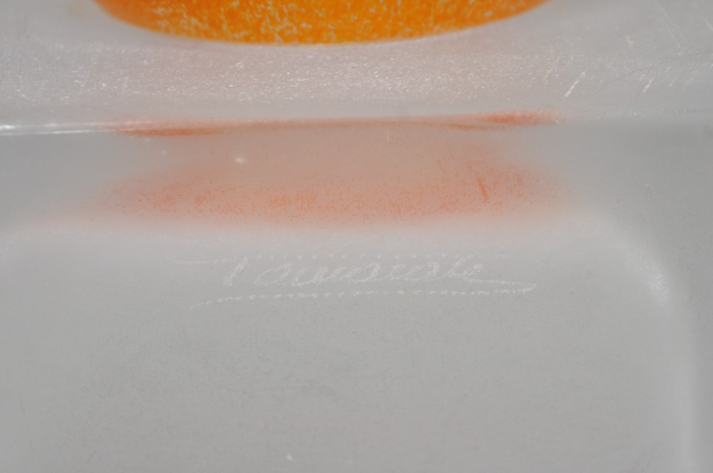 Ion Tamaian Postmodern Orange Blown Art Glass 20" Large Abstract Face Sculpture