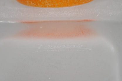 Ion Tamaian Postmodern Orange Blown Art Glass 20" Large Abstract Face Sculpture