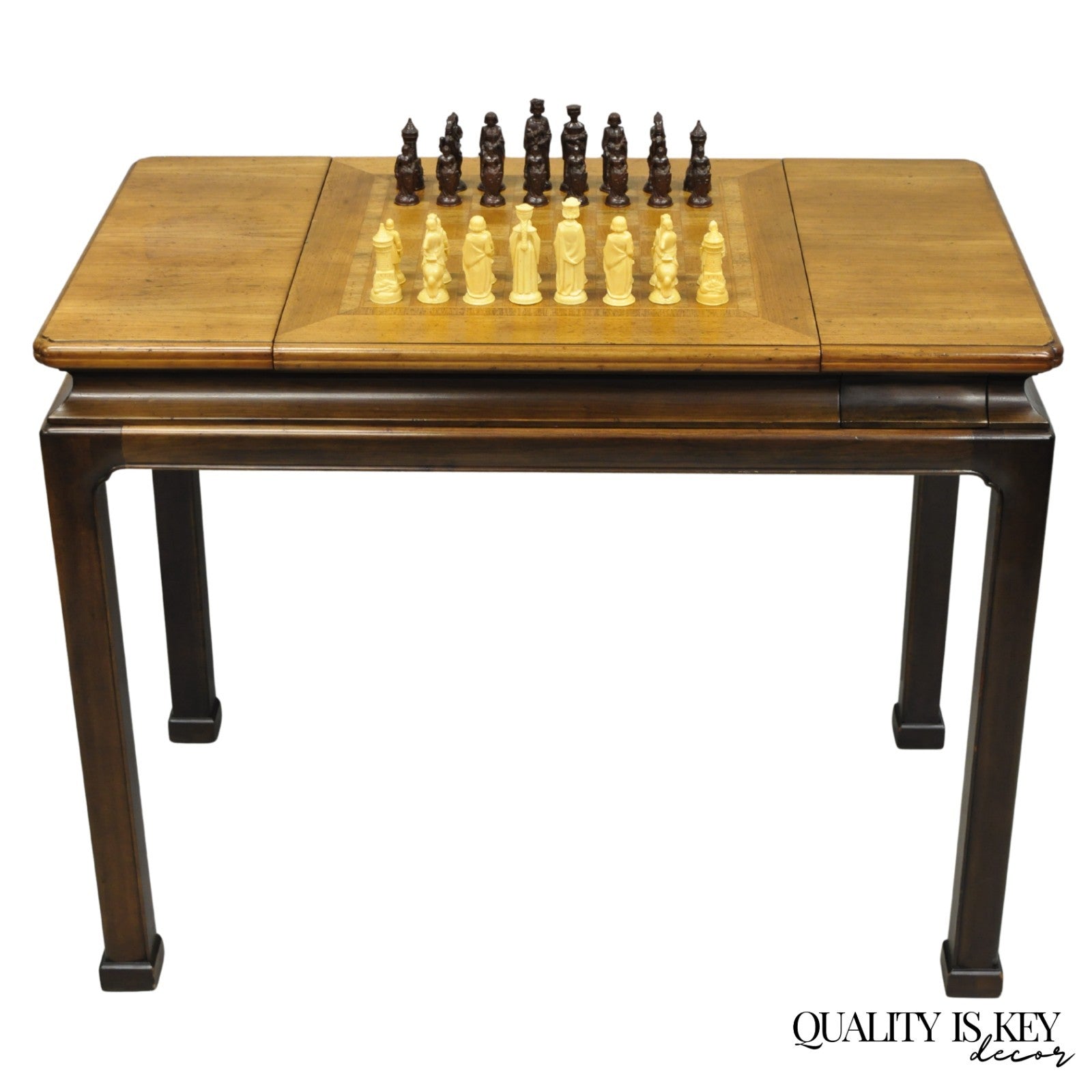 Vintage John Widdicomb Mid Century Modern Campaign Style Chess Game Table