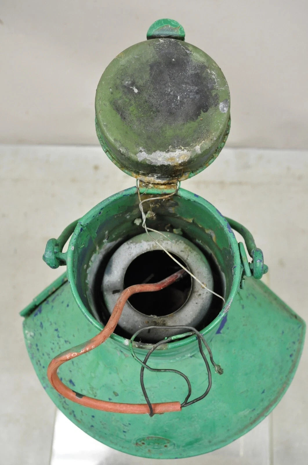 Antique Eli Griffith & Sons Green Marine Masthead Ship Lantern Light Fixture