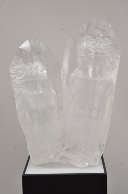 Michael Wilkinson "Crystal Vision" 1999 Signed Acrylic Sculpture on Pedestal