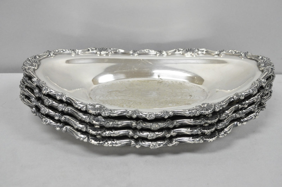 Vintage Victorian Style Silver Plated Oval 13.5" Trinket Serving Dish (C)
