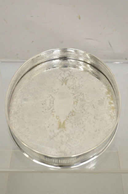 Vintage Sheffield England Victorian Style Oval Platter Tray w/ Raised Gallery