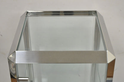Alberto Rosselli for Saporiti P800 Chrome and Glass Italian Modern Showcase