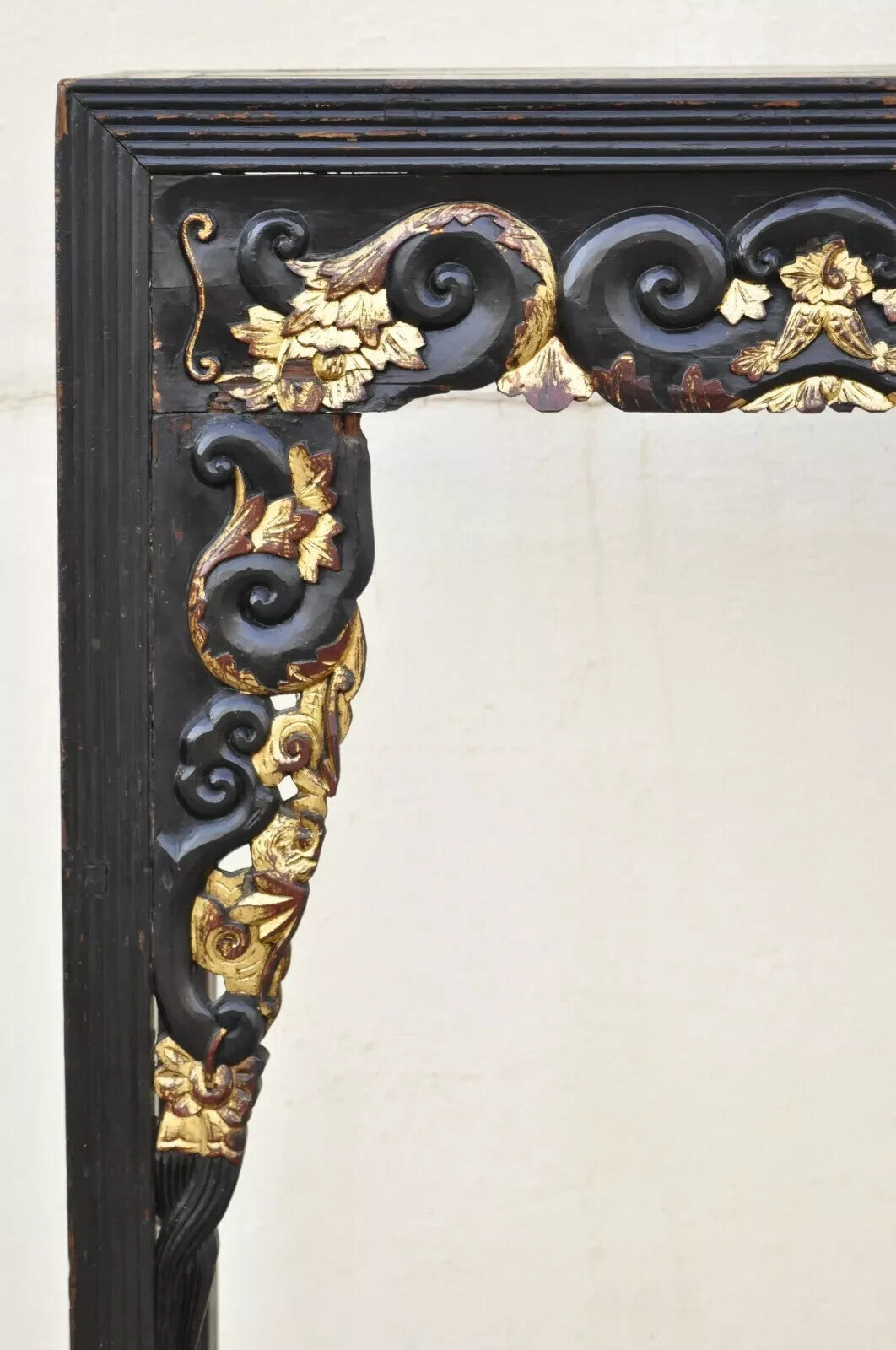 Antique Chinese Carved Hardwood Gold Gilt Tall Altar Console Hall Table