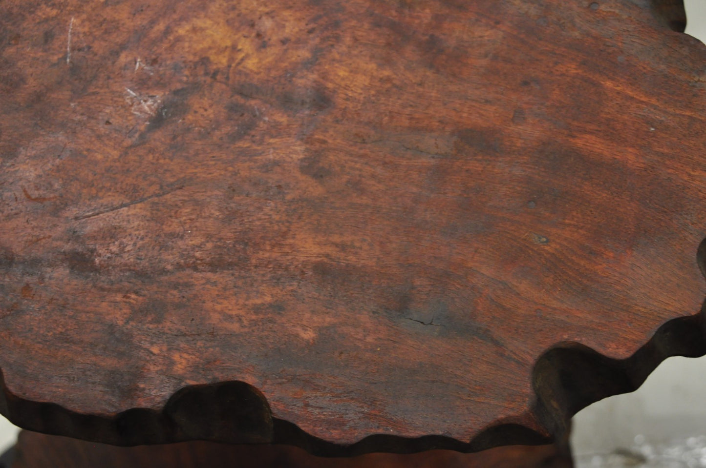 Vintage Mid Century Modern Live Edge 2 Tier Walnut Plant Stand Side Table