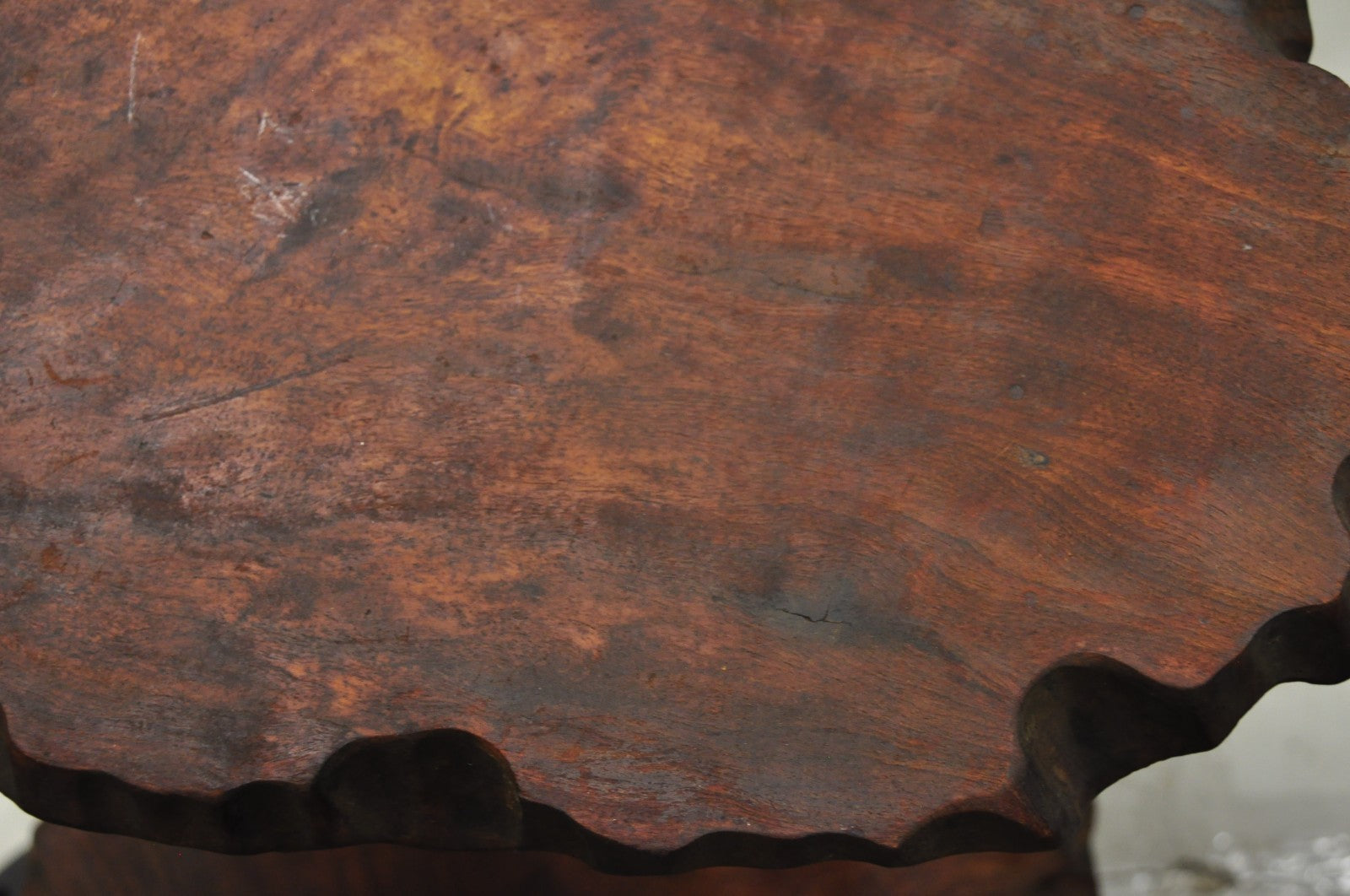 Vintage Mid Century Modern Live Edge 2 Tier Walnut Plant Stand Side Table