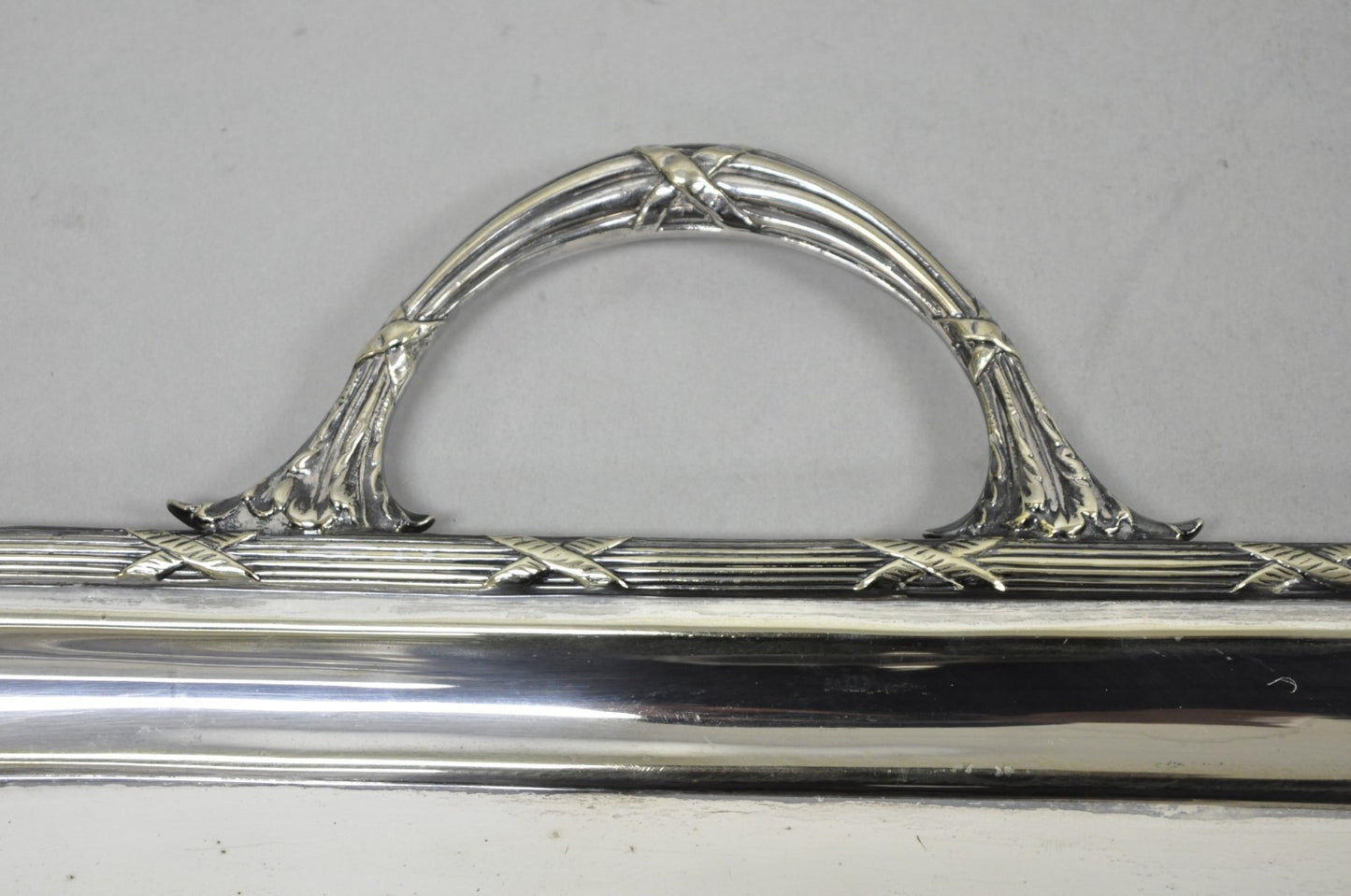 Antique Waring & Gillow English Edwardian Lrg Silver Plated Serving Platter Tray