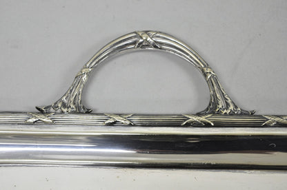 Antique Waring & Gillow English Edwardian Lrg Silver Plated Serving Platter Tray