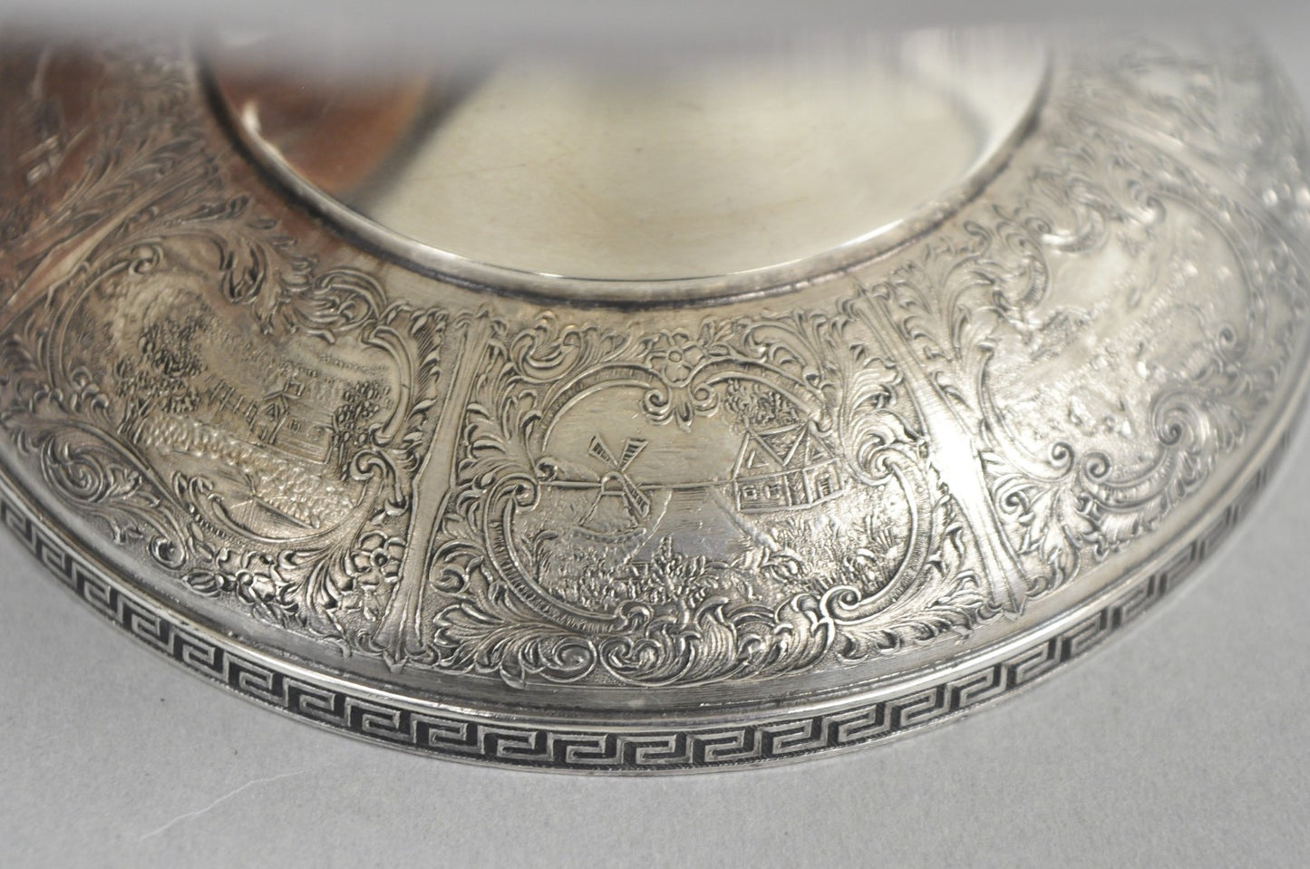 Vintage Victorian Silver Plated Flower Frog Flower Arranger Vase w Pedestal Base