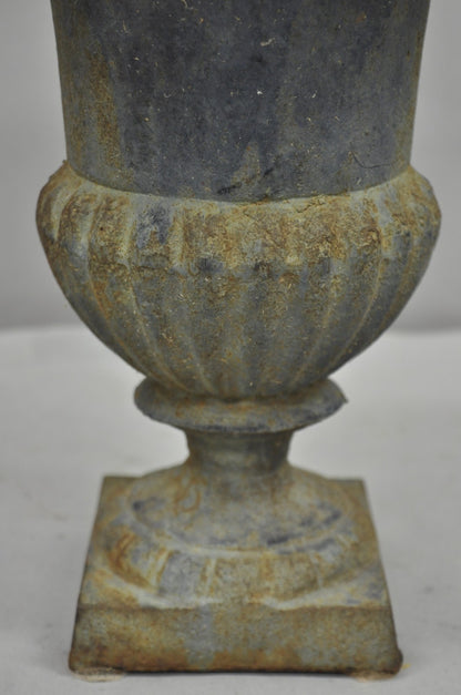 Antique Cast Iron 12" French Classical Small Urn Garden Flower Planter Pot