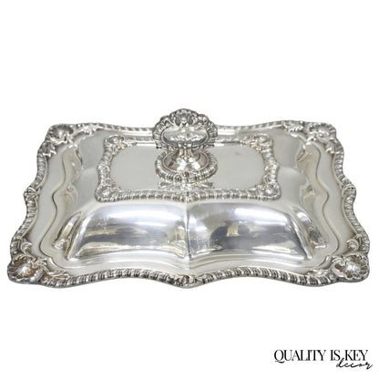 Vintage Canterbury English Regency Silver Plated Covered Vegetable Serving Dish