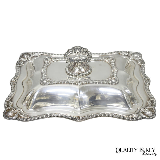 Vintage Canterbury English Regency Silver Plated Covered Vegetable Serving Dish