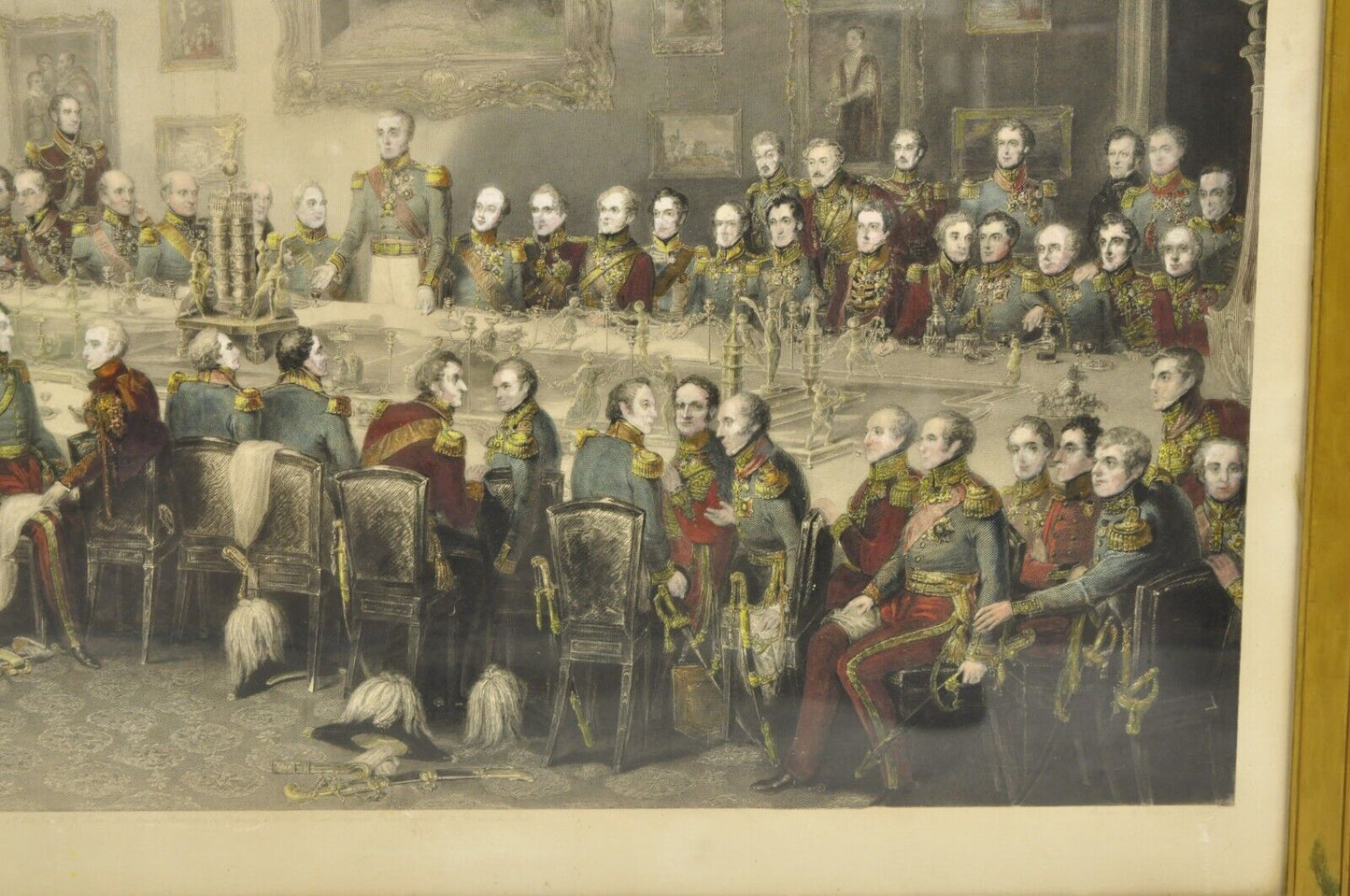 19th C. William Salter "The Waterloo Banquet at Apsley House" Framed Engraving