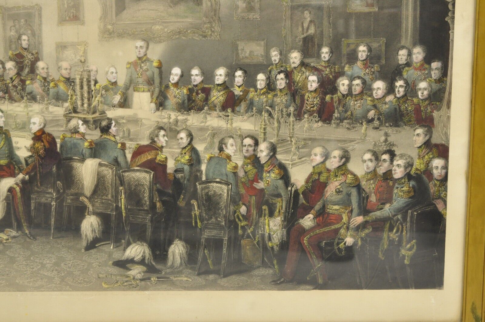 19th C. William Salter "The Waterloo Banquet at Apsley House" Framed Engraving
