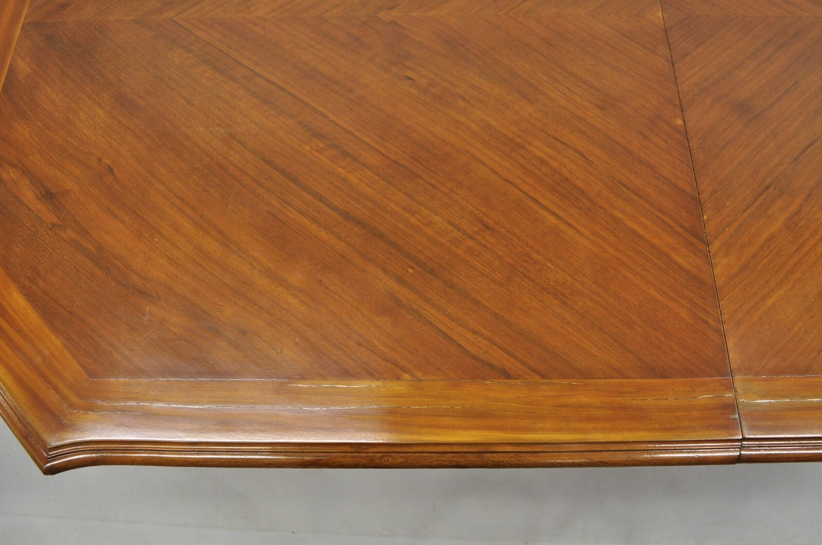 Antique French Baroque Rococo Revival Carved Walnut Dining Table w/ 2 Leaves
