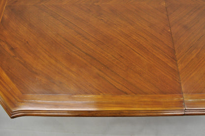 Antique French Baroque Rococo Revival Carved Walnut Dining Table w/ 2 Leaves