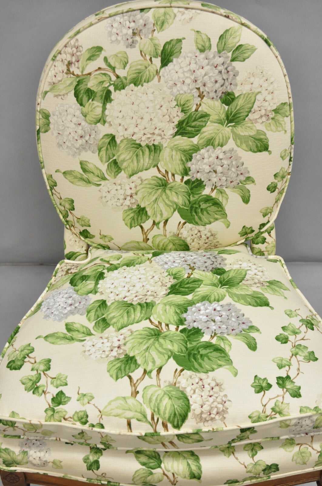 Antique French Country Louis XVI Style Walnut Boudoir Slipper Lounge Chair
