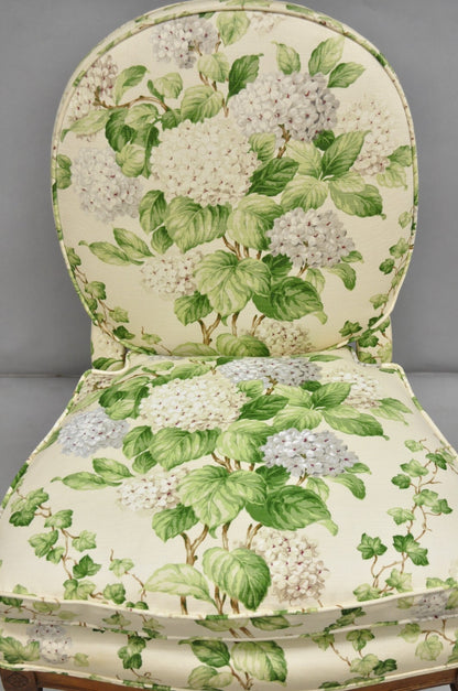 Antique French Country Louis XVI Style Walnut Boudoir Slipper Lounge Chair