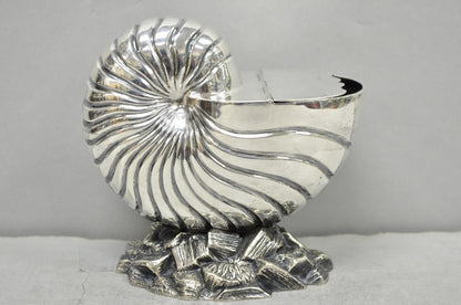 Antique Victorian Silver Plated Nautilus Figural Shell Form Spoon Warmer