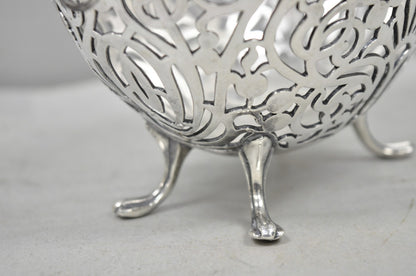 Antique Pairpoint Small Silver Plated Pierced Scrollwork Candy Dish Bowl Basket