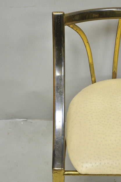 Vintage Italian Hollywood Regency Sculptural Brass Chiavari Style Accent Chair
