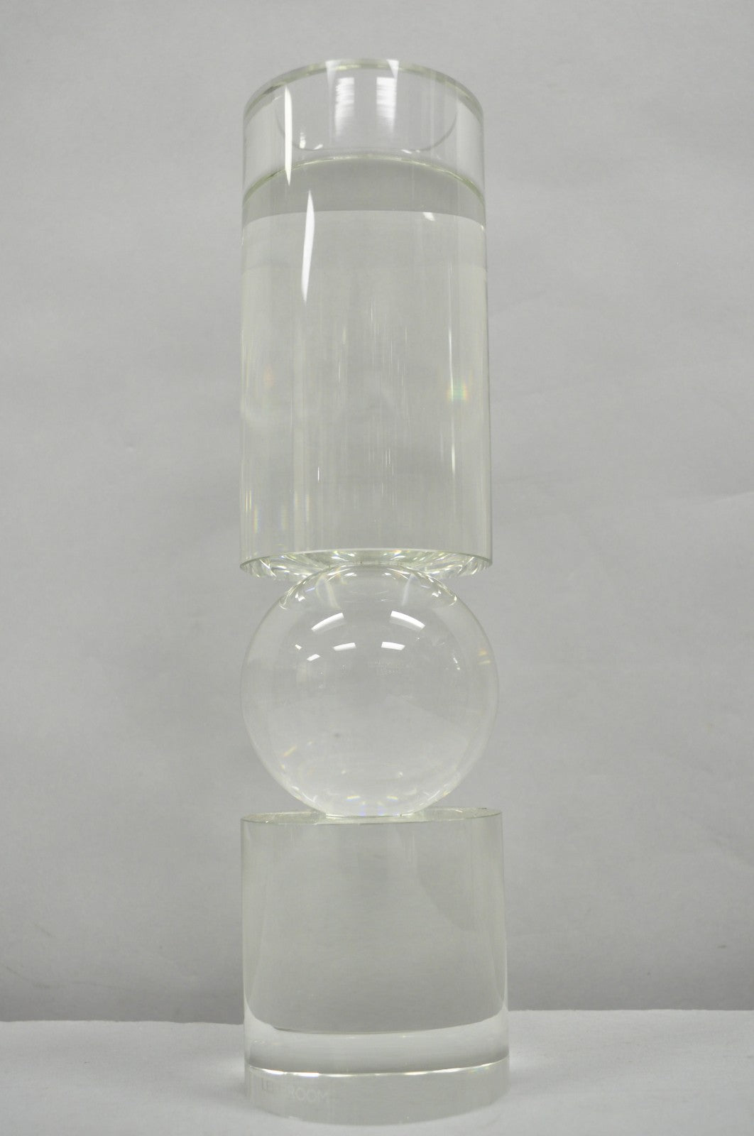 Modern Lee Broom Fulcrum Art Glass 12" Transparent Candlestick