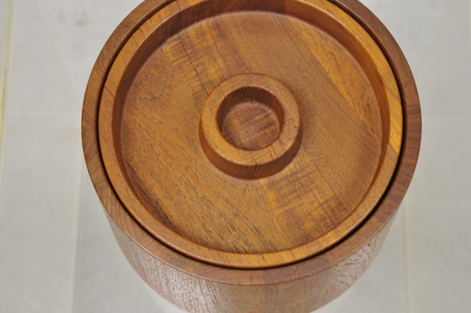 Mid Century Danish Modern Dansk Teak Lidded Ice Bucket by Quistgaard