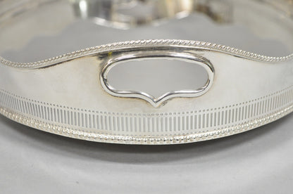 Antique English Edwardian Sheffield Silver Plated 24" Serving Platter Bar Tray