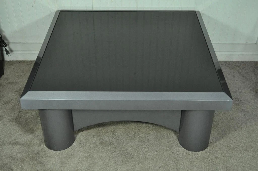 Industrial Modern Large Custom Aluminum Gun Metal 40" Square Coffee Table
