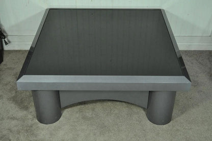 Industrial Modern Large Custom Aluminum Gun Metal 40" Square Coffee Table