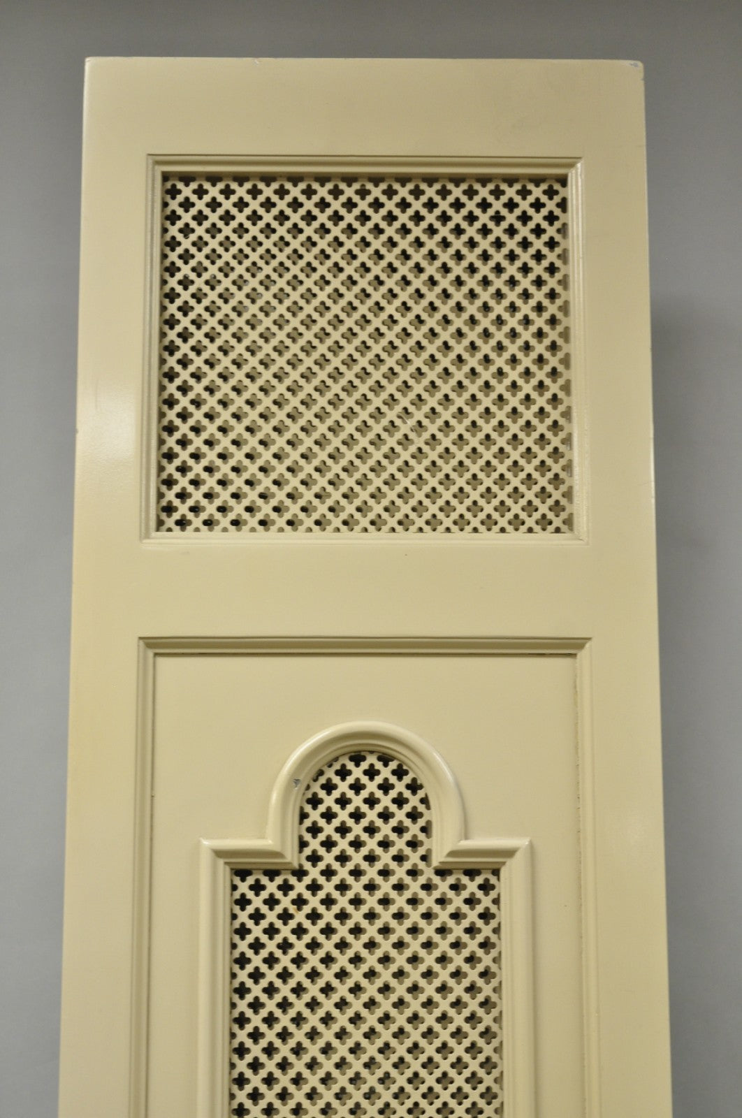 Vintage Lrg Hollywood Regency 92" Tall 6 Panel Bone Lacquer Room Divider Screen