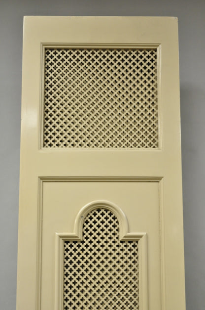 Vintage Lrg Hollywood Regency 92" Tall 6 Panel Bone Lacquer Room Divider Screen