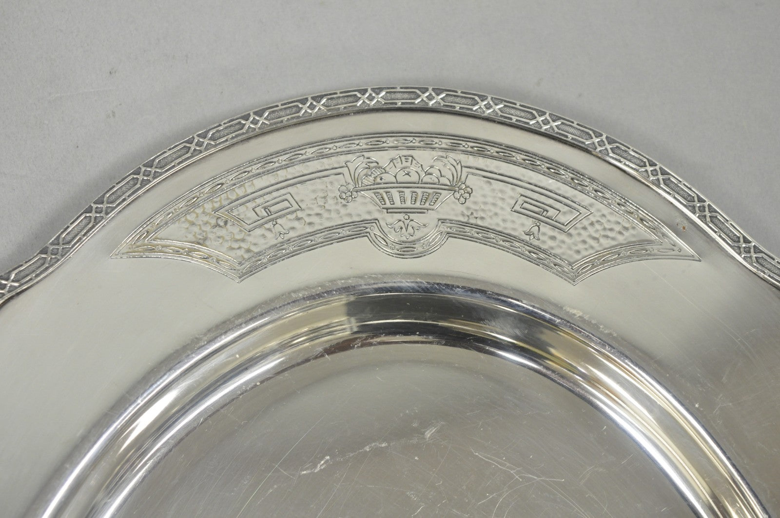 Vintage Victorian Benedict Hammer Craft 302 Silver Plated Harvest Serving Tray
