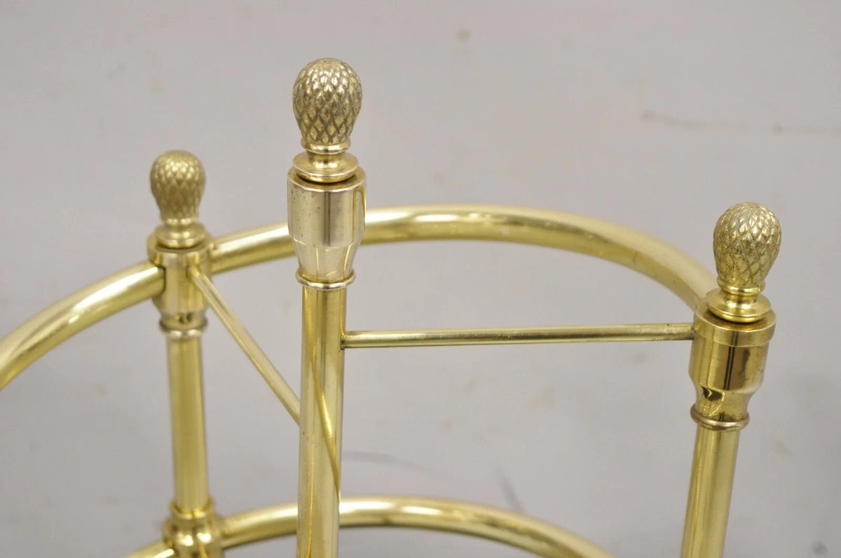 Sarreid LTD Victorian Style Polished Brass Cast Iron Spiral Umbrella Cane Stand