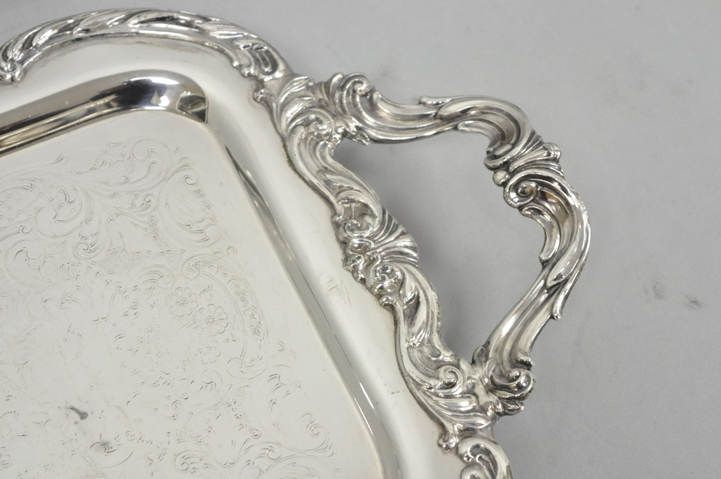 Vintage FB Rogers Victorian Silver Plated Narrow Serving Platter Bar Tray